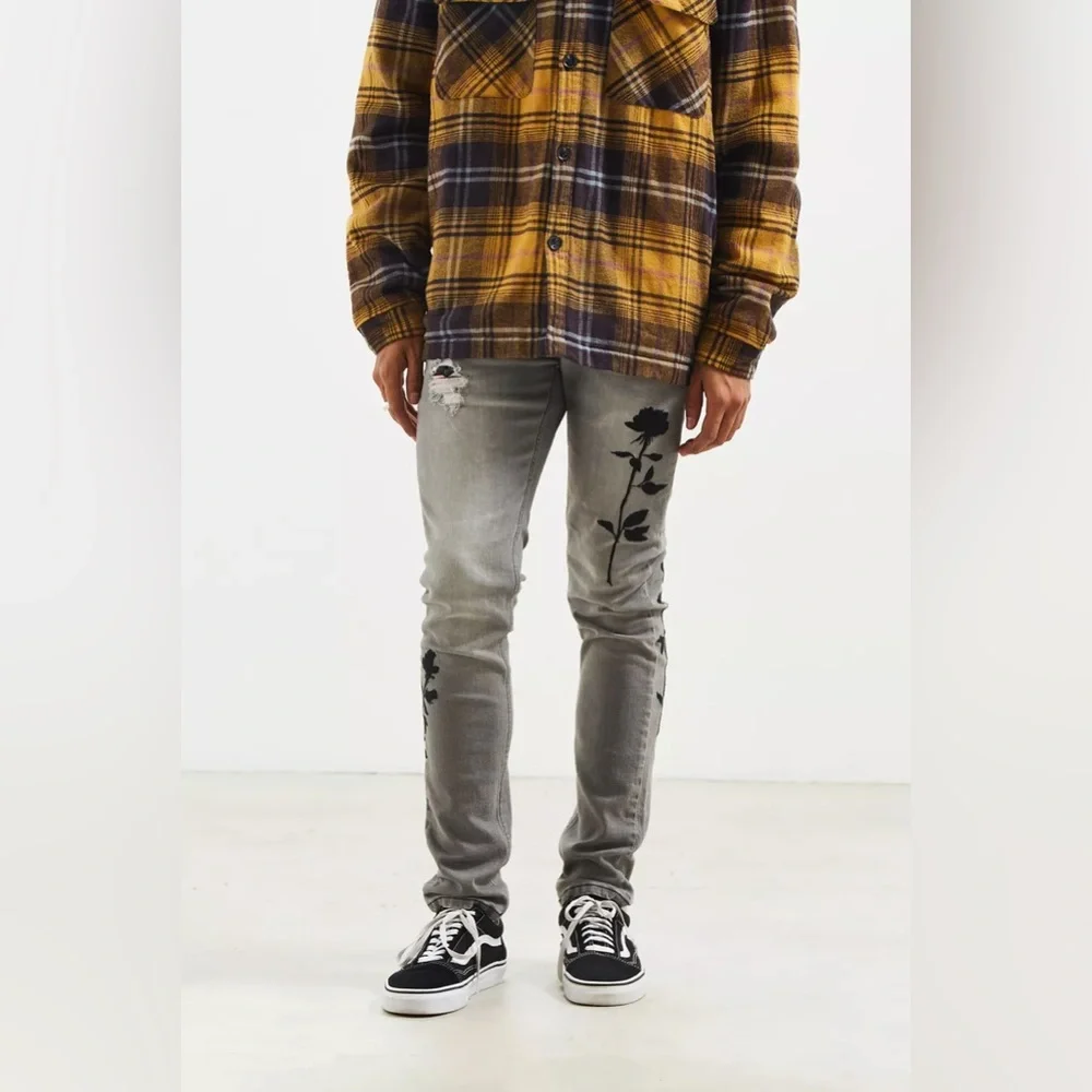 Urban Outfitters Embroidered Skinny Jeans